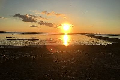 Sonnenuntergang über Wattenmeer