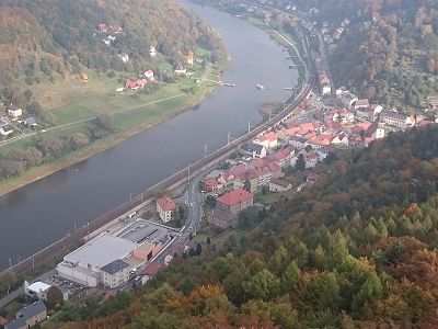 Blick von Festung auf Stadt Königstein